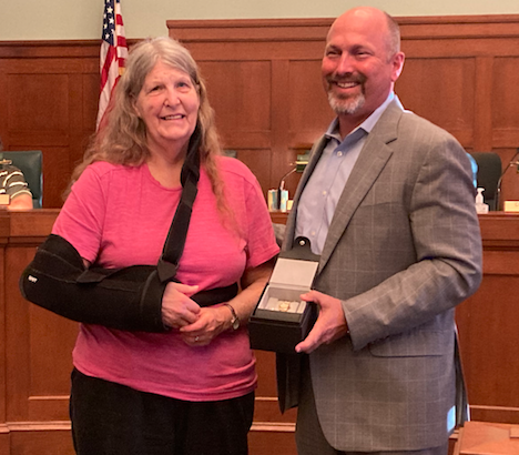 Retirement watch presented to long-term librarian